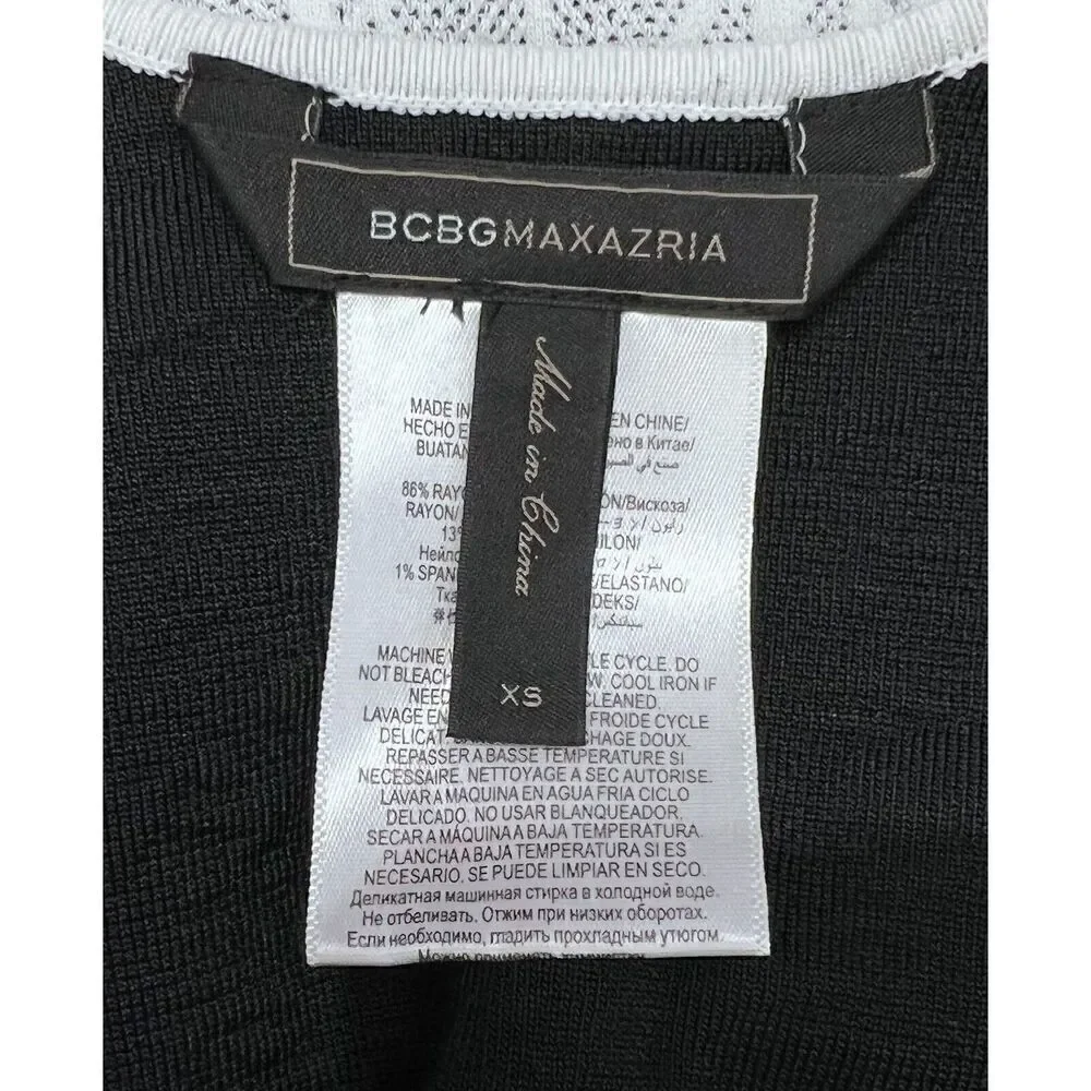 BCBG MAXAZRIA Faye Jacquard Dress ( Size XS) Self Contrast Lace Jacquard